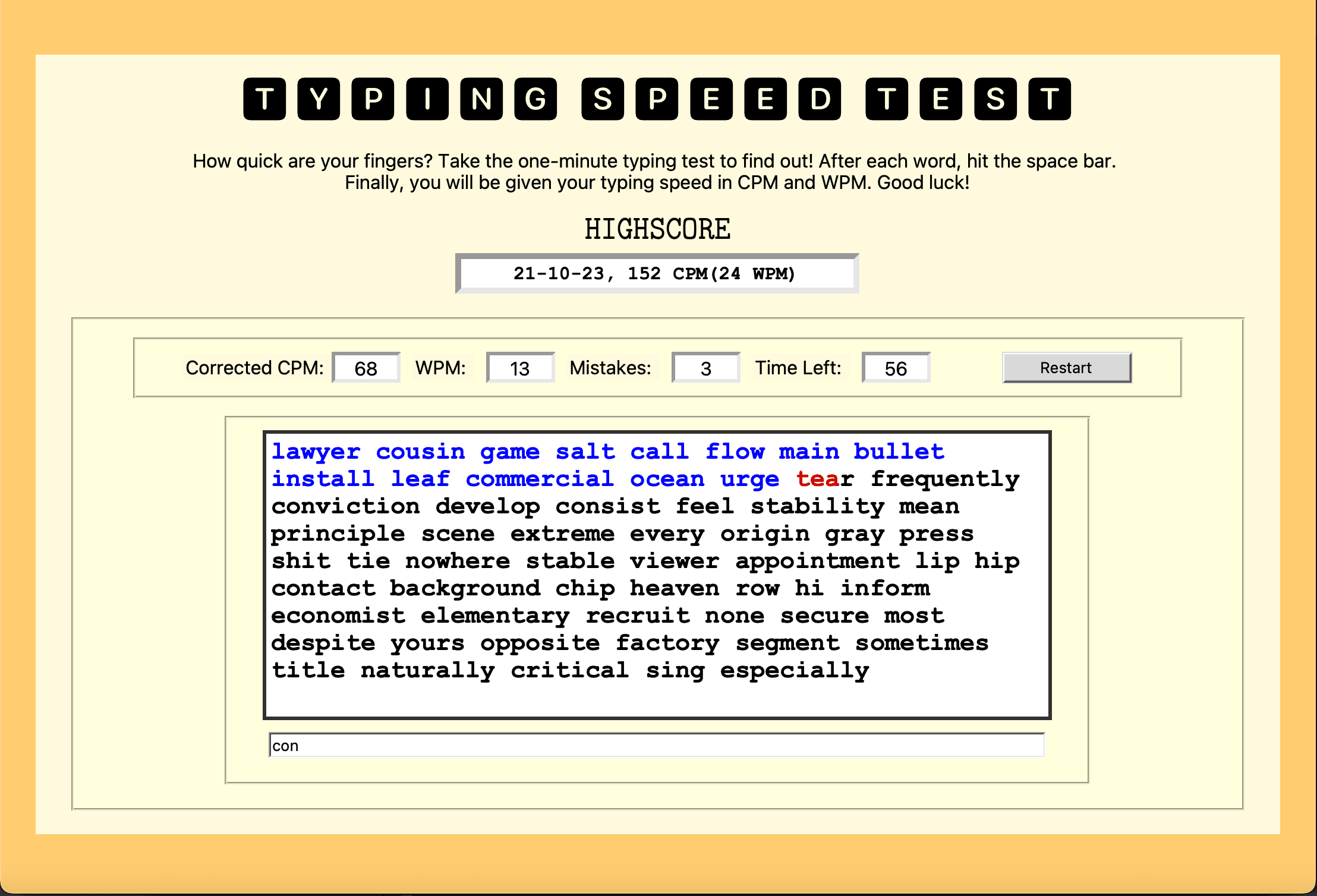 Typing Test